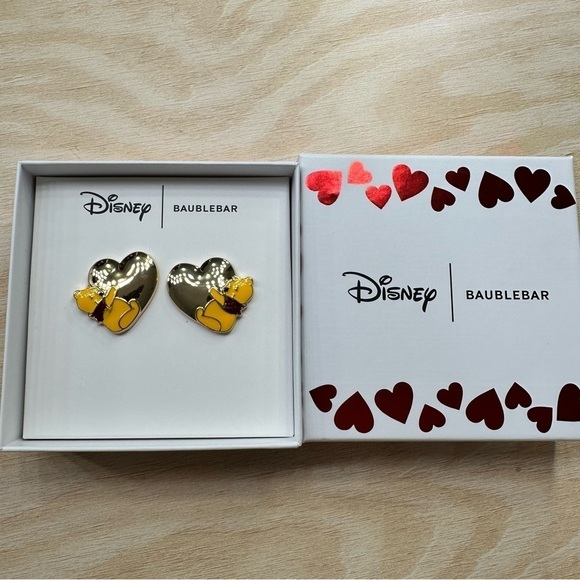 New Baublebar x Disney Winnie the Pooh Heart Stud Earrings - Picture 7 of 7